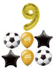 Soccer Ball Pick An Age Gold Number Birthday Balloon Bouquet