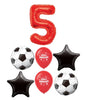 Soccer Balls Pick An Age Red Number Birthday Balloon Bouquet