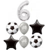 Soccer Ball Pick An Age Silver Number Birthday Balloon Bouquet