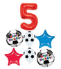 Soccer Ball Stars Pick An Age Red Number Birthday Balloons Bouquet