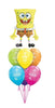 SpongeBob Birthday Cake Candles Balloon Bouquet with Helium and Weight