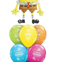 SpongeBob Birthday Cake Candles Balloon Bouquet with Helium and Weight