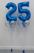Pick An Age Blue Numbers Birthday Confetti Balloons Bouquet