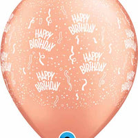 11 inch Happy Birthday Around Rose Gold Balloons with Helium Hi Float