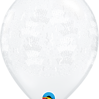 11 inch Happy Birthday Around Clear Balloons with Helium and Hi Float