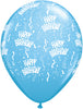 11 inch Happy Birthday Around Pale Blue Balloons with Helium Hi Float