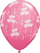 11 inch Happy Birthday Rose A Round Balloons with Helium and Hi Float