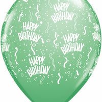 11 inch Happy Birthday Around Wintergreen Balloons Helium Hi Float