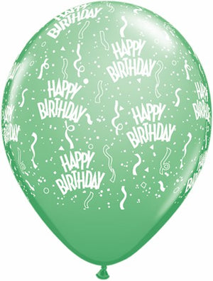 11 inch Happy Birthday Around Wintergreen Balloons Helium Hi Float