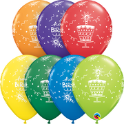 11 inch Happy Birthday Cake Candle Balloons with Helium and Hi Float