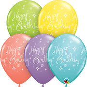 11 inch Birthday Elegant Sorbet Balloons with Helium and Hi Float
