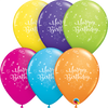 11 inch Birthday Shining Stars Balloons with Helium and Hi Float