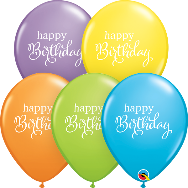 11 inch Simply Happy Birthday Balloons with Helium and Hi Float
