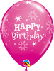 11 inch Birthday Sparkle Wild Berry Balloons with Helium and Hi Float