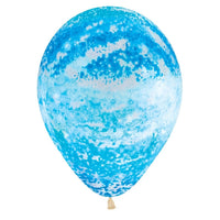 11 inch Graffiti Blue Crystal Clear Balloons with Helium and Hi Float