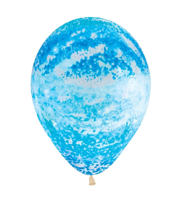 11 inch Graffiti Blue Crystal Clear Balloons with Helium and Hi Float