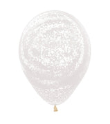 11 inch Graffiti Frosty White Crystal Clear Balloons Helium Hi Float