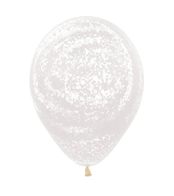 11 inch Graffiti Frosty White Crystal Clear Balloons Helium Hi Float