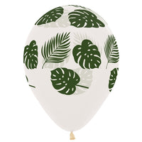 11 inch Palm Fronds Leaves Clear Balloons with Helium and Hi Float