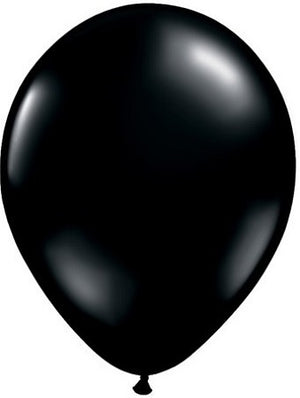 16 inch Qualatex Onyx Black Latex Balloon with Helium and Hi Float