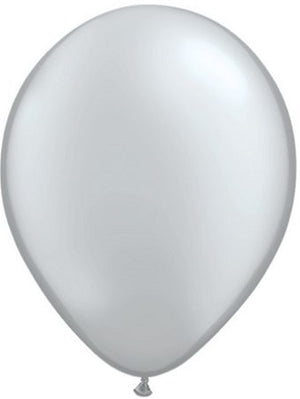 16 inch Pearl Metallic Silver Balloons with Helium and HI Float