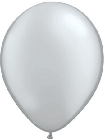 11 inch Qualatex Pearl Metallic Silver Latex Balloons NOT INFLATED