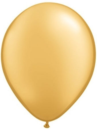 16 inch Pearl Metallic Gold Balloons with Helium and Hi Float