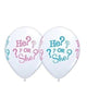 11 inch Baby Gender Reveal He or She Balloons with Helium and Hi Float