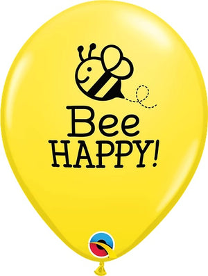 11 inch Bee Happy Helium Balloons with Helium and Hi Float