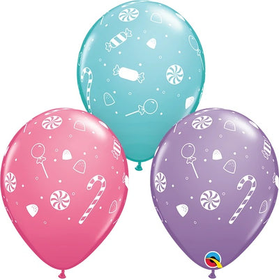 11 inch Candy and Confetti Balloon with Helium and Hi Float
