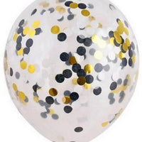 11 inch Black Silver Gold Confetti Helium Balloons