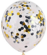 11 inch Black Silver Gold Confetti Helium Balloons