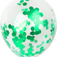 11 inch Green Confetti Balloons with Helium and Hi Float
