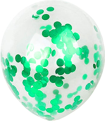 11 inch Green Confetti Balloons with Helium and Hi Float