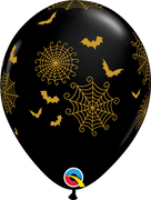 11 inch Halloween Spider Webs Bats Balloons with Helium and Hi Float