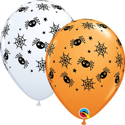 11 inch Halloween Spider Webs Stars Balloons with Helium and Hi Float