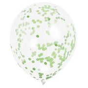 11 inch Light Green Confetti Balloons with Helium and Hi Float