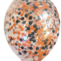 11 inch Black Orange Confetti Balloons with Helium and  Hi Float