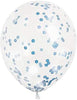 11 inch Pale Blue Metallic Confetti Balloons with Helium and Hi Float
