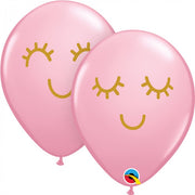 11 inch Pink Eyelash Balloon with Helium and Hi Float