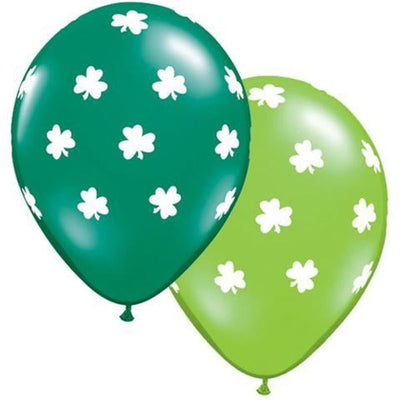 11 inch St Patricks Day Shamrock Balloons with Helium and Hi Float