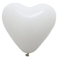 16 inch White Heart Latex Balloons