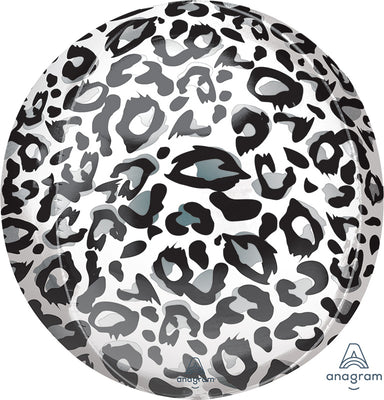 Jungle Animals Snow Leopard Animal Print Orbz Foil Balloon with Helium