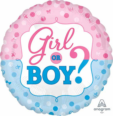 18 inch Baby Gender Reveal Dots Foil Balloons