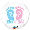 18 inch Baby Gender Reveal Footprints Boy or Girl Foil Balloons