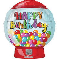 Candy Gumball Machine Happy Birthday Foil Balloon with Helium