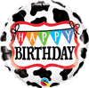 18 inch Farm Animals Happy Birthday Cow Pattern Foil Balloon