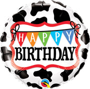 18 inch Farm Animals Happy Birthday Cow Pattern Foil Balloon