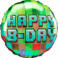 18 inch Birthday Pixal Balloon with Helium