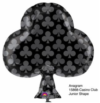18 inch Casino Black Club Foil Balloon with Helium